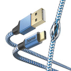 Hama Reflective cable USB USB 2.0 1,5 m USB A USB C 0,48 Gbit/s Azul (5)