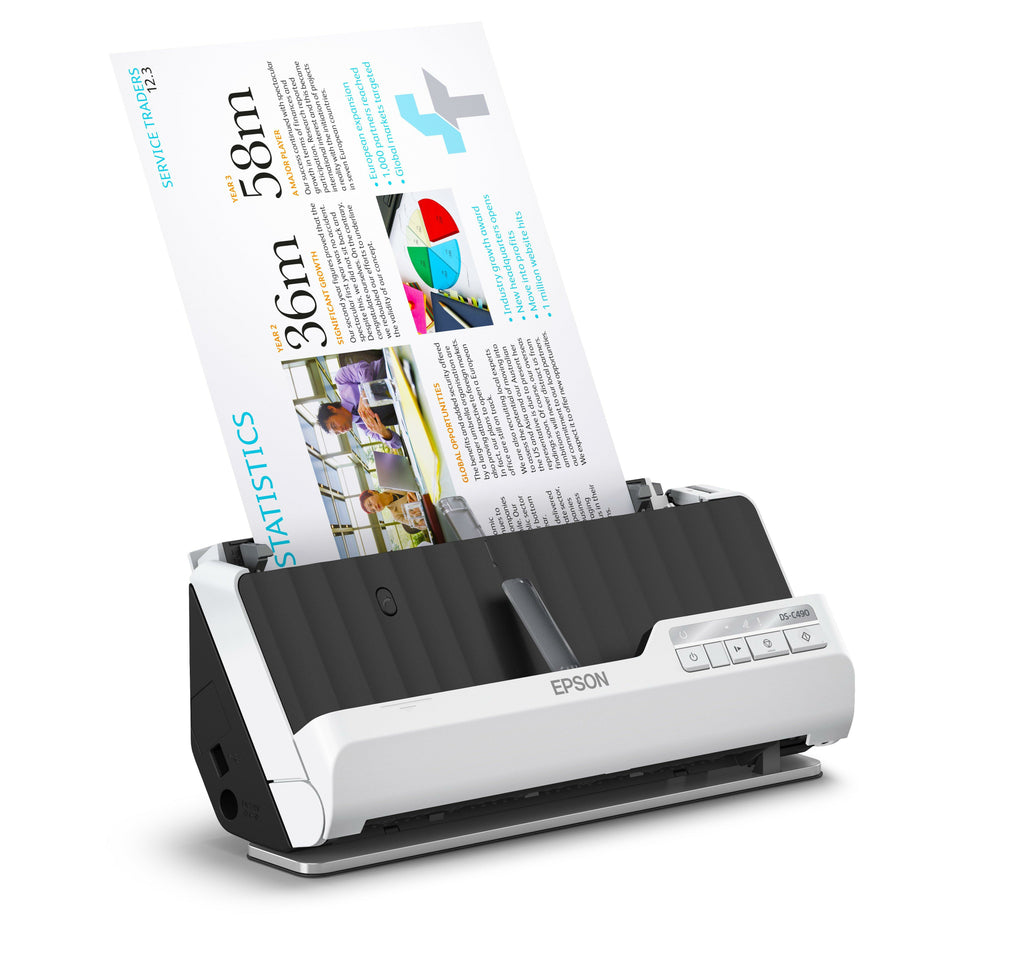 Epson DS-C490 Escáner alimentado con hojas 600 x 600 DPI A4 Negro, Gris (3)