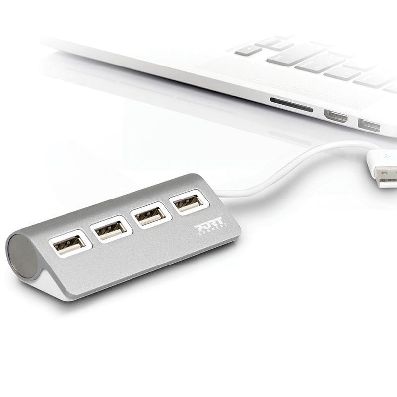 Port Designs 900120 hub interfaz USB 2.0 480 Mbit/s Gris
