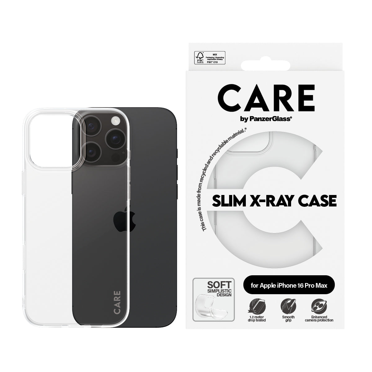 PanzerGlass CARE™ by ® X-Ray Case iPhone 16 Pro Max funda para teléfono móvil Transparente (2)