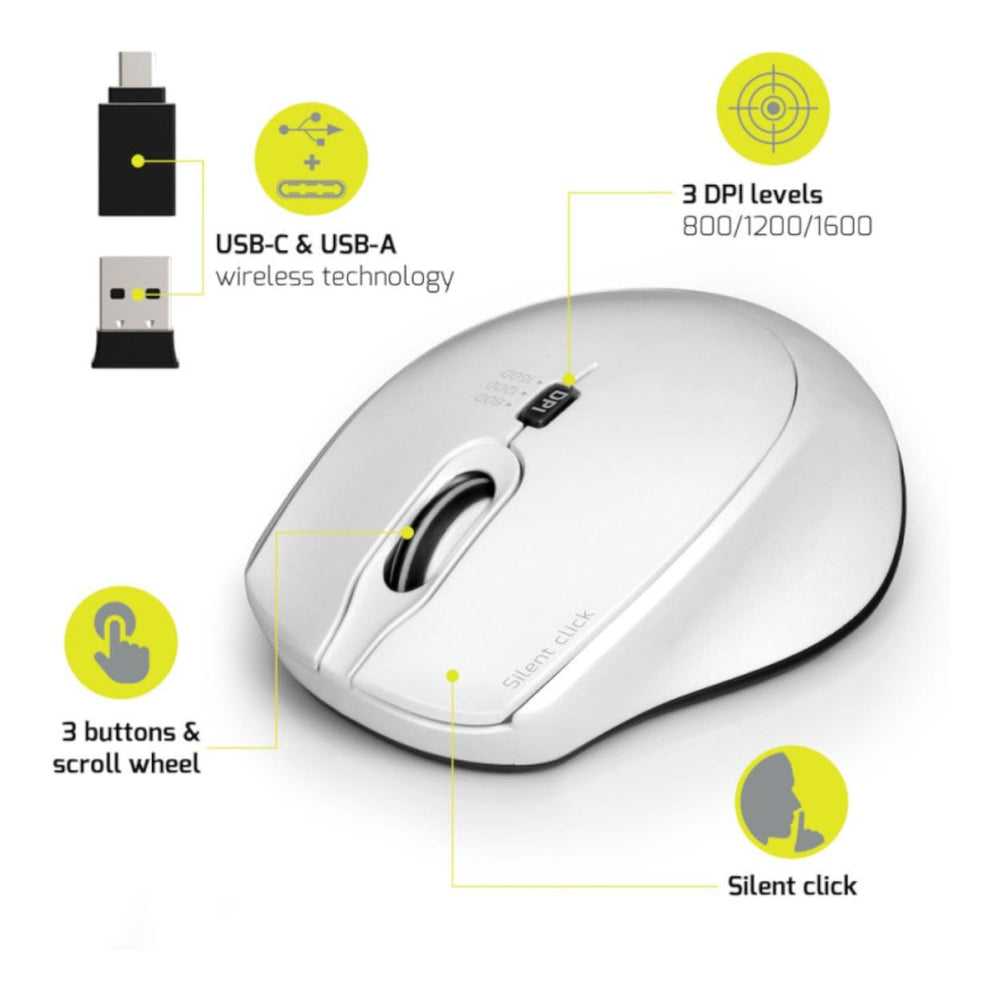 Port Designs 900714 ratón Oficina Ambidiestro RF Inalámbrico USB Type-C (2)