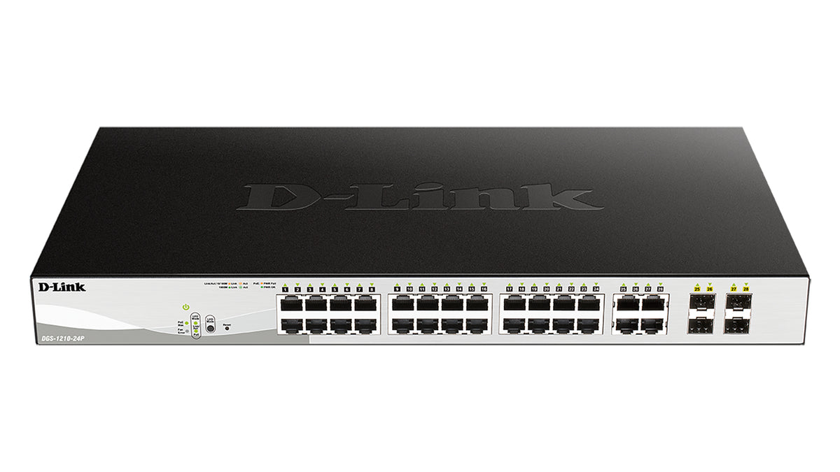 D-Link DGS-1210-24P Gestionado L2 Gigabit Ethernet (10/100/1000) Energía sobre Ethernet (PoE) Negro (4)