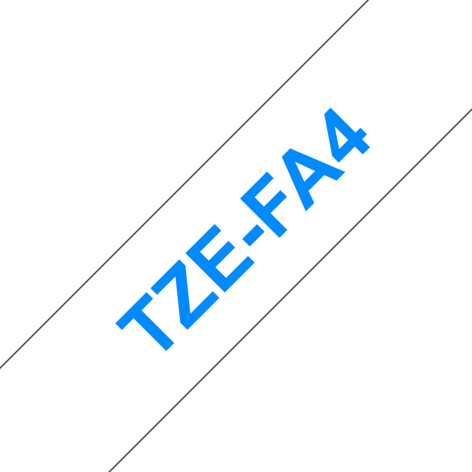 Brother TZE-FA4 cinta para impresora de etiquetas Azul sobre blanco (2)