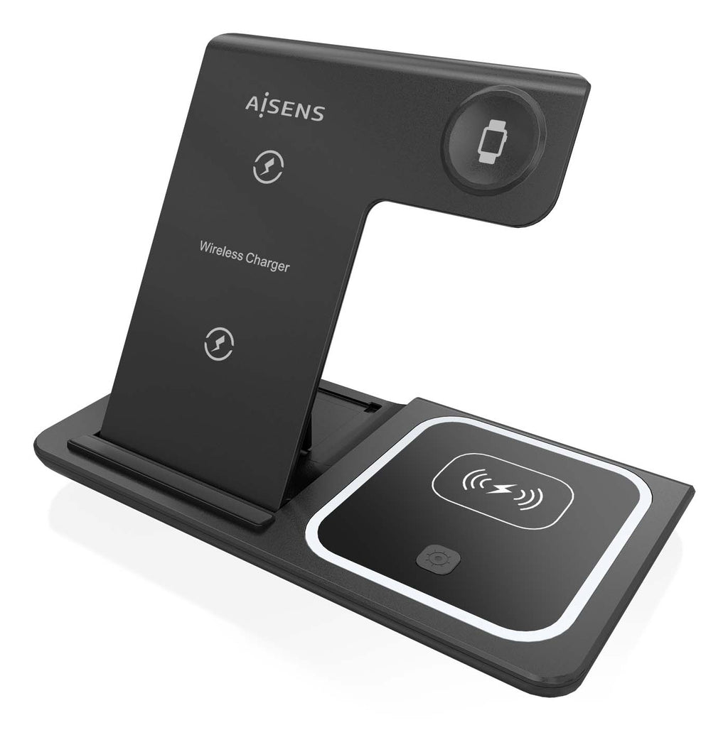 AISENS ASCH-15W3WC043-BK cargador de dispositivo móvil Auriculares, Teléfono móvil, Smartphone, Reloj inteligente Cargador inalámbrico Carga rápida Interior (3)