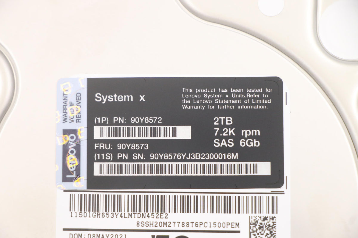 IBM HD 2TB NL SAS 7,2K 3.5 90Y8573-RFB – Reacondicionado