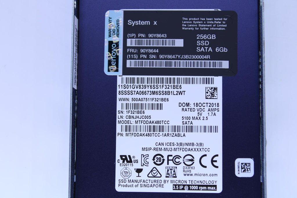 IBM 256GB SATA 6GBPS 2.5" 90Y8644-RFB – Reacondicionado