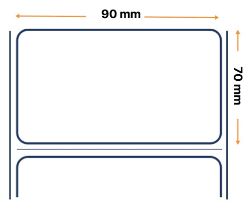 Zebra Labels, Others, Papel normal, Z-Perform 1000T, An: 90 mm, Al: 70 mm, Diá: 200 mm, Diá: 76 mm 3002751