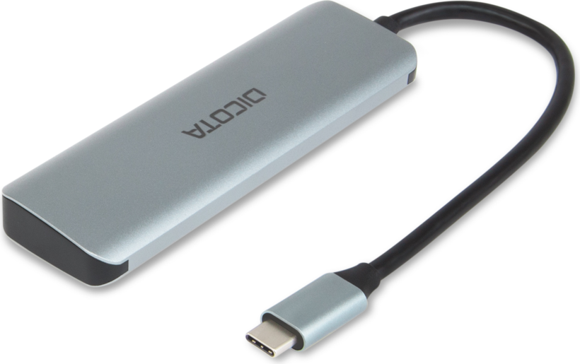 DICOTA D32061 hub de interfaz USB Type-C 10000 Mbit/s Plata (2)