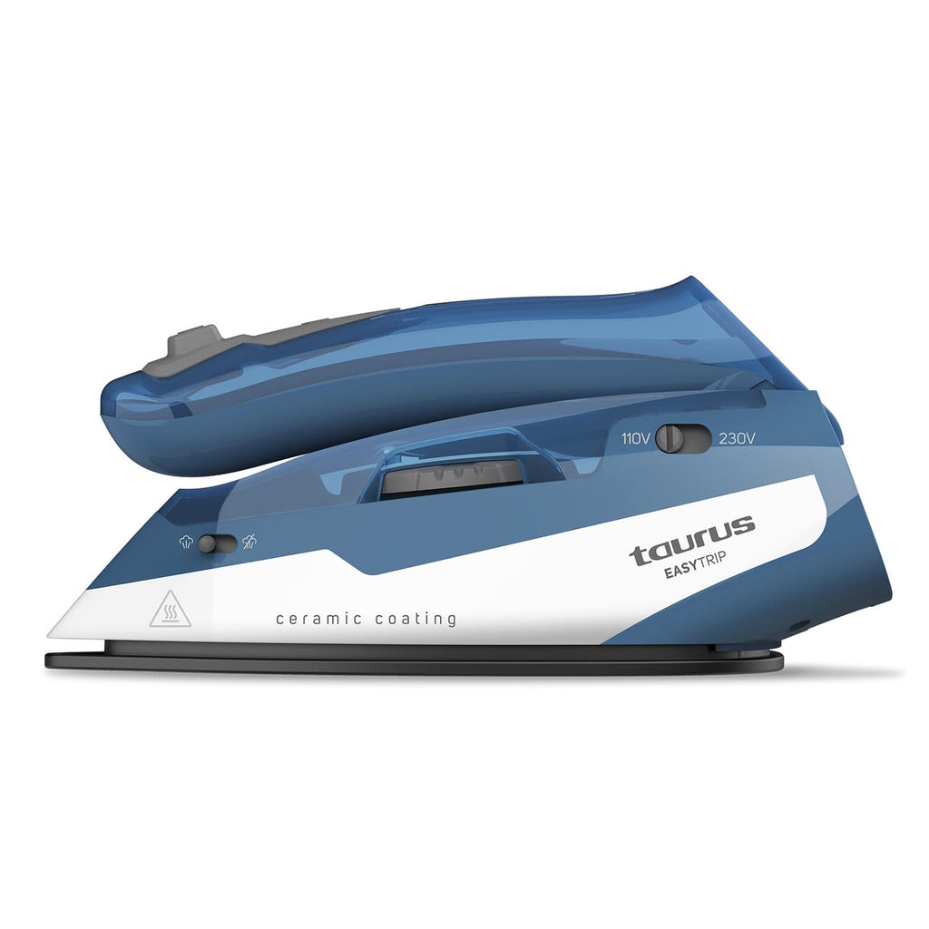 Taurus EASY TRIP Plancha seco y vapor, suela cerámica 1100 W azul, blanco