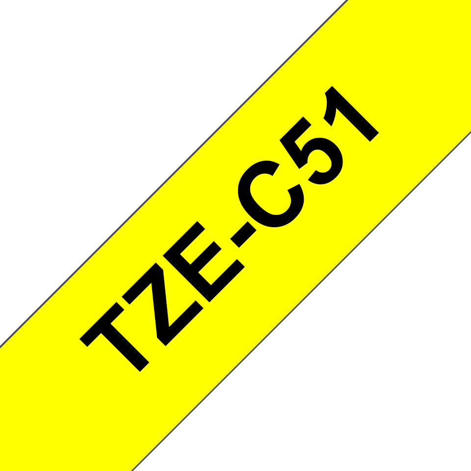 Brother TZE-C51 cinta para impresora de etiquetas Negro sobre amarillo fluorescente (2)
