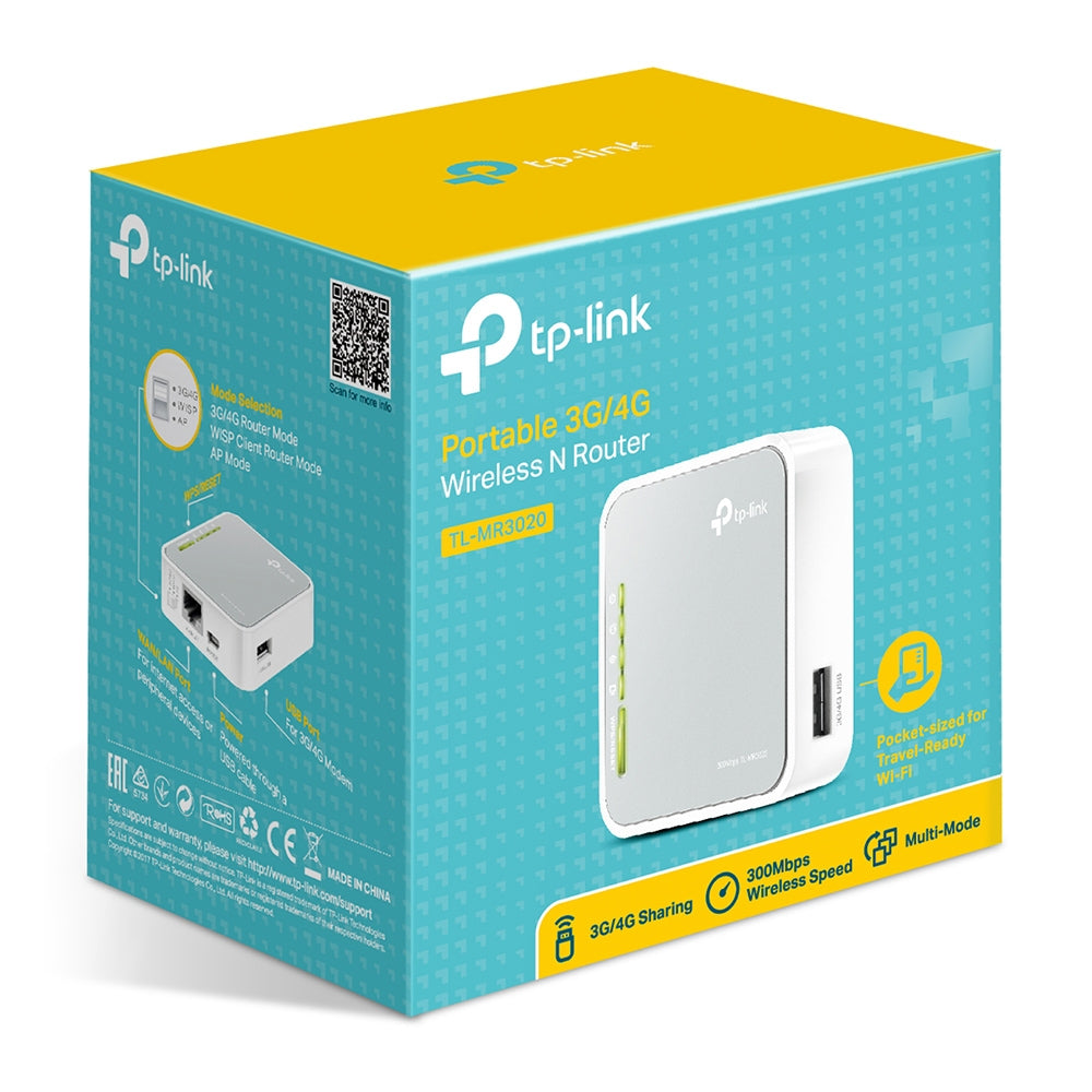 TP-Link TL-MR3020 router inalámbrico Ethernet rápido Banda única (2,4 GHz) 4G Plata, Blanco (4)