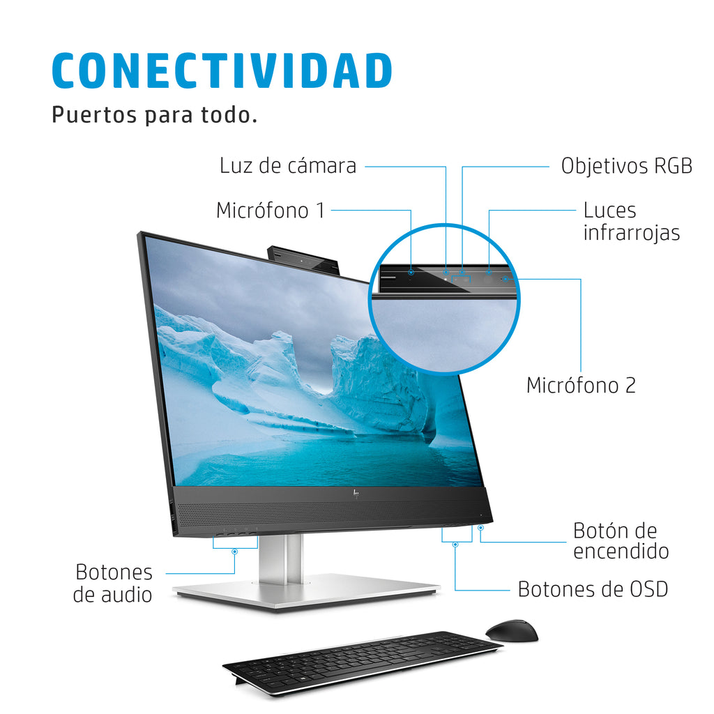 HP E24mv G4 FHD Conferencing Monitor pantalla para PC 60,5 cm (23.8") 1920 x 1080 Pixeles Full HD LCD Negro (3)