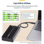 StarTech.com 1USB4-NVME-ENCLOSURE caja para disco duro externo Caja externa