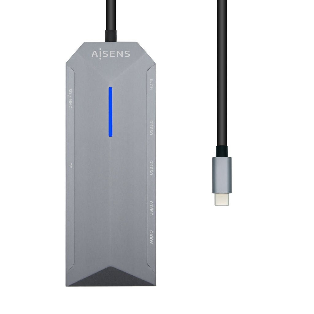 AISENS ASUC-9P001-GR base para portátil y replicador de puertos Alámbrico Thunderbolt 3 (3)
