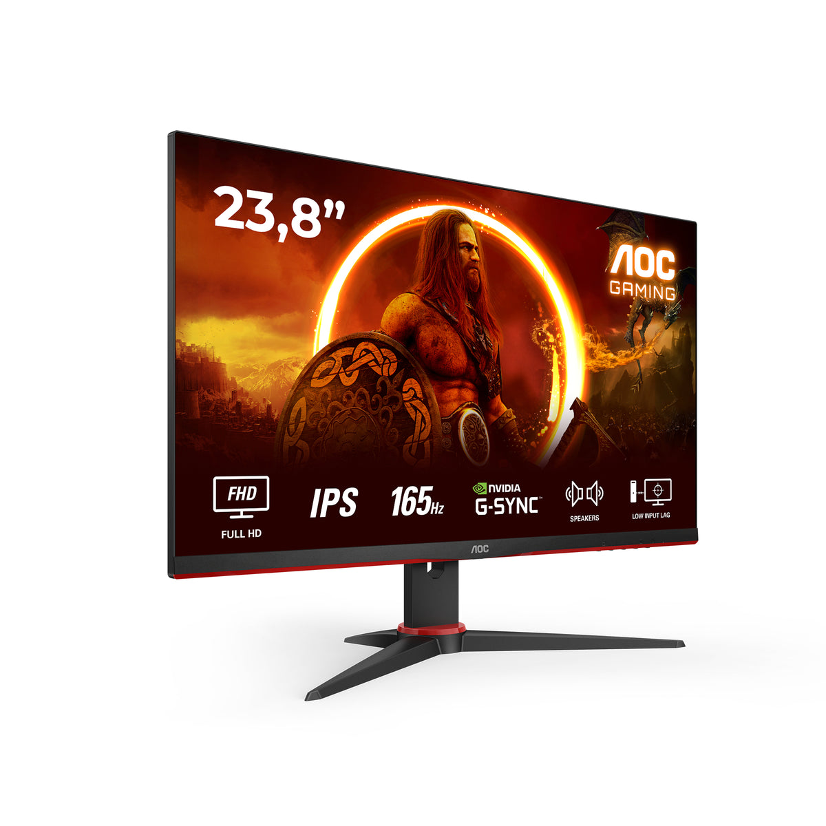 AOC G2 24G2SPAE/BK pantalla para PC 60,5 cm (23.8") 1920 x 1080 Pixeles Full HD LED Negro, Rojo (2)