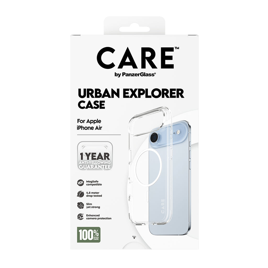 PanzerGlass CARE™ by ® Urban Explorer Case Transparent w. White MagSafe iPhone Air funda para teléfono móvil Transparente (3)