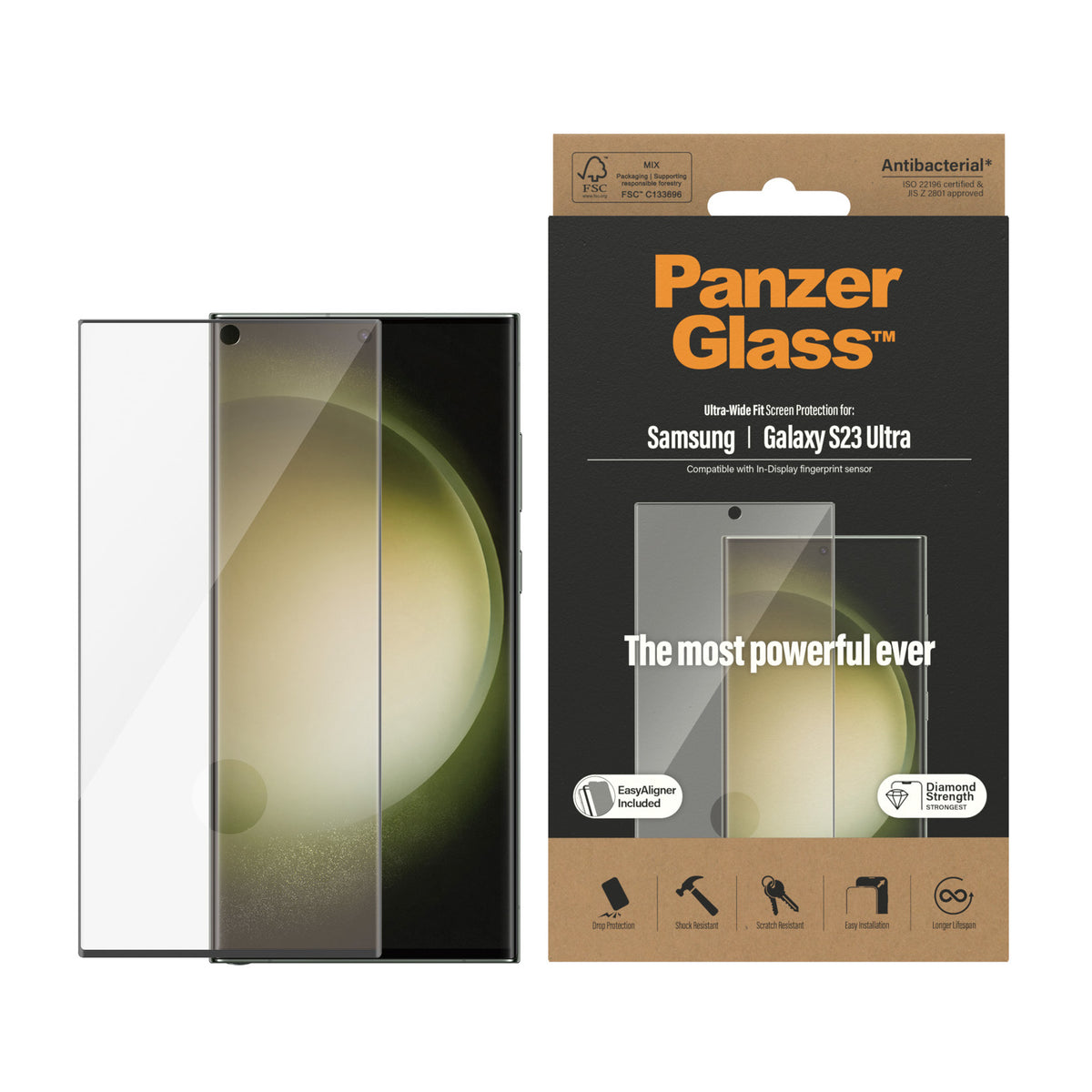 PanzerGlass ® Screen Protector Samsung Galaxy S23 Ultra | Ultra-Wide Fit w. EasyAligner Protector de pantalla 1 pieza(s) (2)