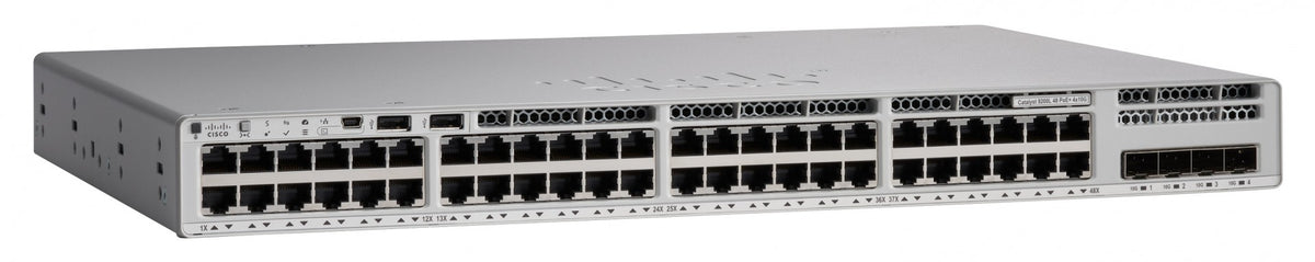 Cisco C9200L-48PXG-4X-E commutateur réseau Géré L2/L3 Gigabit Ethernet (10/100/1000) Connexion Ethernet, supportant l'alimentation via ce port (PoE) Gris