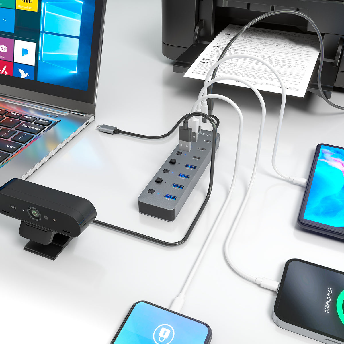 AISENS ASUC-8P044-GR hub de interfaz USB 3.2 Gen 2 (3.1 Gen 2) Type-C 10000 Mbit/s (6)