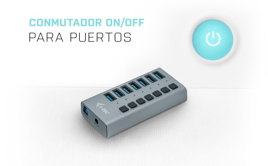 i-tec U3CHARGEHUB7 cargador de dispositivo móvil Universal Gris Corriente alterna Carga rápida Interior (6)