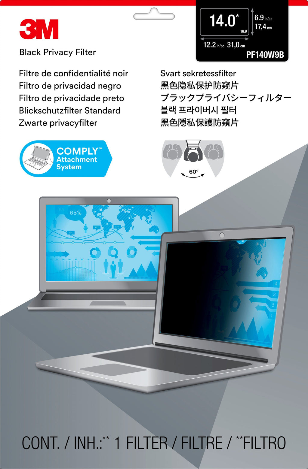 3M 7000014517 filtro para monitor 35,6 cm (98044302689)
