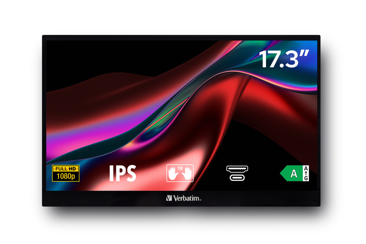Verbatim 49593 pantalla para PC 43,9 cm (17.3") 1920 x 1080 Pixeles Full HD LCD Pantalla táctil Negro (4)