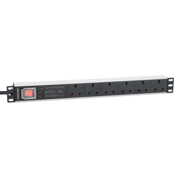 Intellinet 715195 unidad de distribución de energía (PDU) 6 salidas AC 1U Negro, Blanco (3)