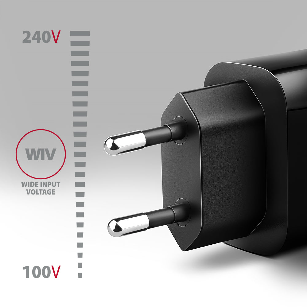 Axagon ACU-QC18 cargador de dispositivo móvil Teléfono móvil, Batería portátil, Smartphone, Reloj inteligente, Tableta, Universal Negro Corriente alterna Carga rápida Interior (3)