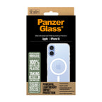 PanzerGlass ® HardCase Transparent w. White MagSafe iPhone 16 funda