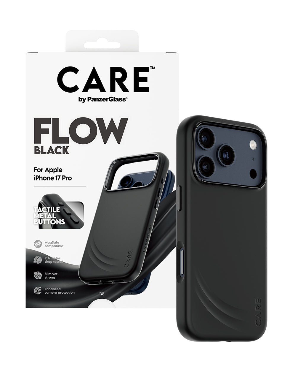 PanzerGlass CARE™ by ® Flow Case Black w. MagSafe iPhone 17 Pro funda