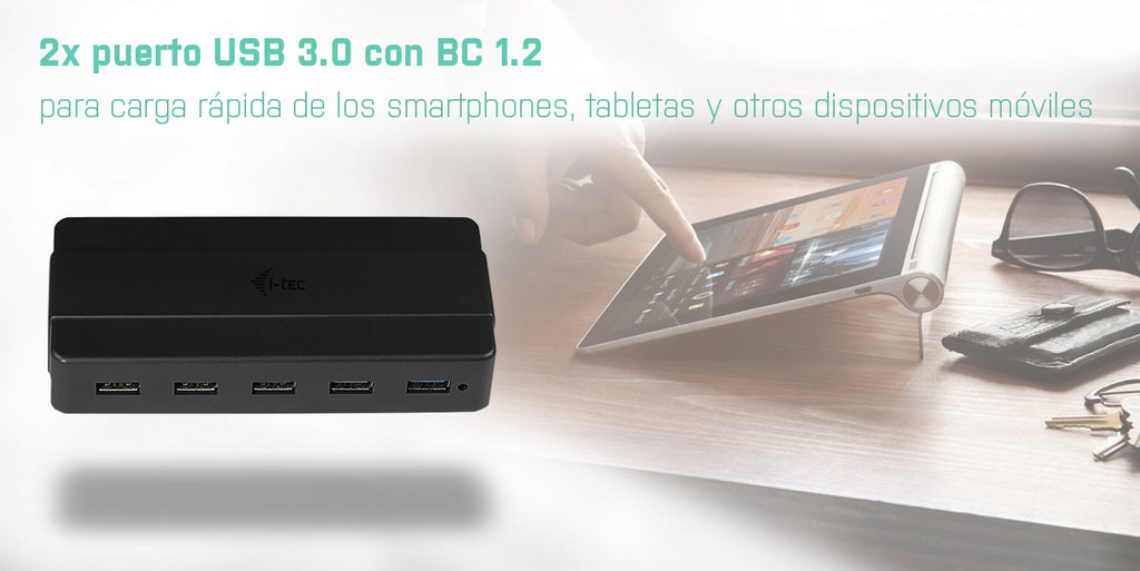 i-tec U3HUB742 hub de interfaz USB 3.2 Gen 1 (3.1 Gen 1) Type-B 5000 Mbit/s