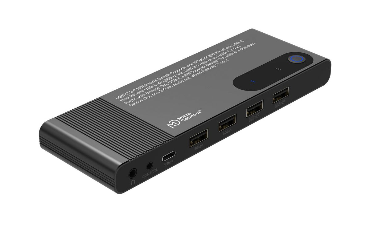 Microconnect HDMI & USB-C KVM Switch 2-Port interruptor KVM (2)