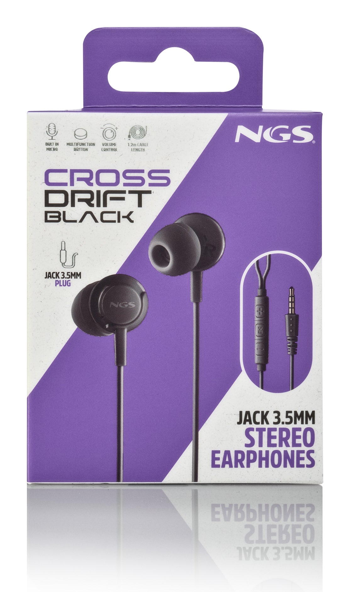 NGS CROSS DRIFT BLACK Auriculares Alámbrico Dentro de oído Llamadas/Música Negro (9)