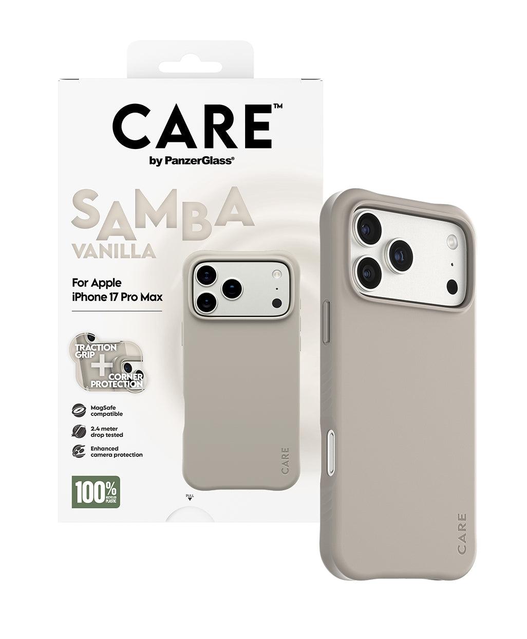 PanzerGlass CARE™ by ® Samba Case Vanilla w. MagSafe iPhone 17 Pro Max funda