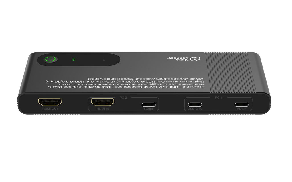 Microconnect HDMI & USB-C KVM Switch 2-Port interruptor KVM (6)