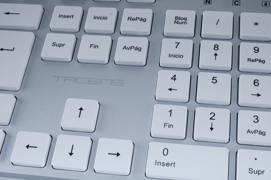 Tacens 6ZENITHWES teclado Ratón incluido Hogar / Oficina RF inalámbrico QWERTY Español Plata, Blanco (6)