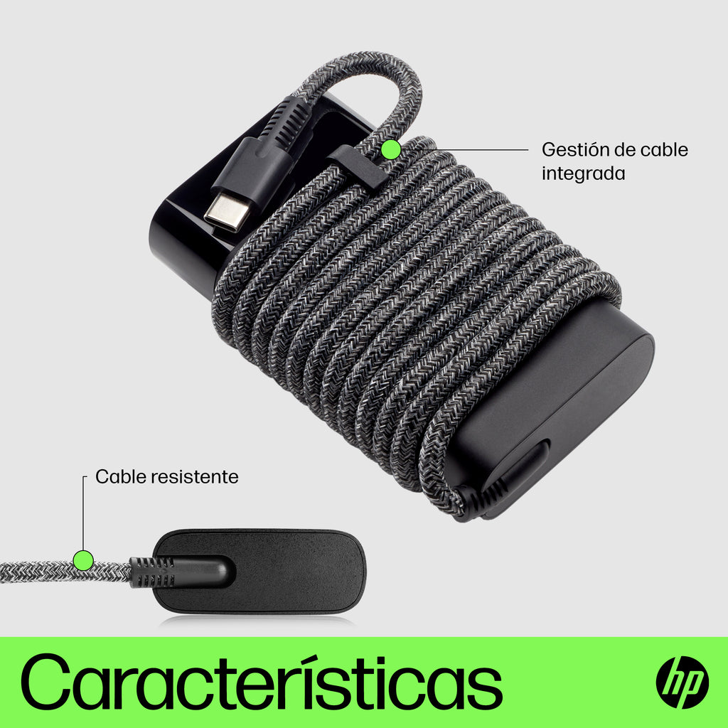 HP 65W USB-C Laptop Charger adaptador e inversor de corriente Interior Negro (9)