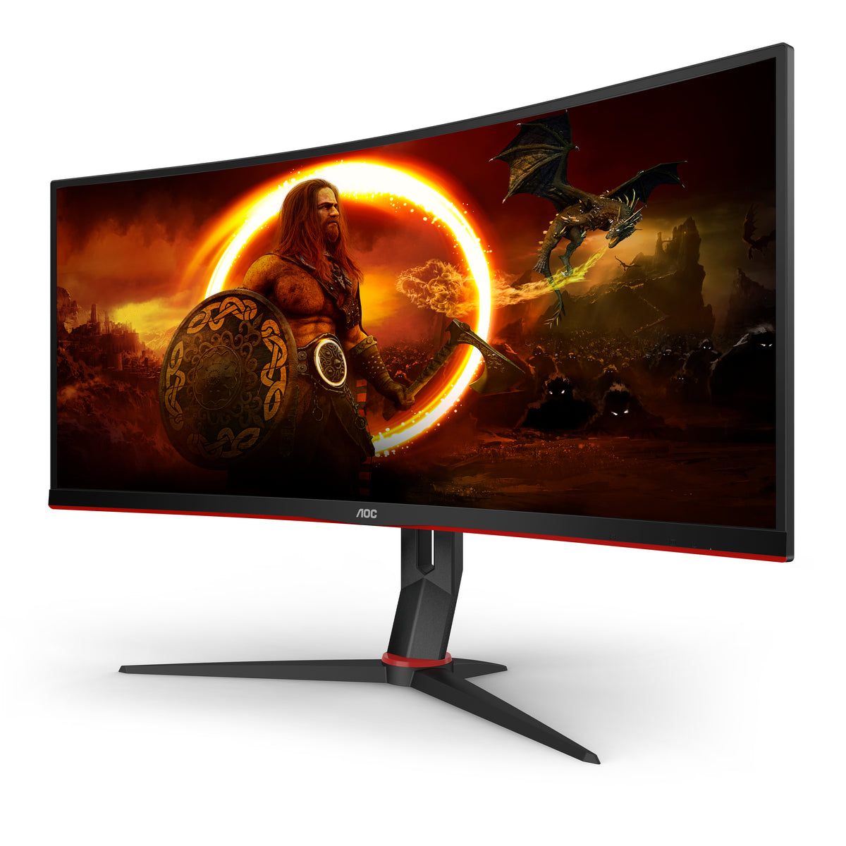AOC G2 CU34G2X/BK pantalla para PC 86,4 cm (34") 3440 x 1440 Pixeles Quad HD LED Negro, Rojo (5)