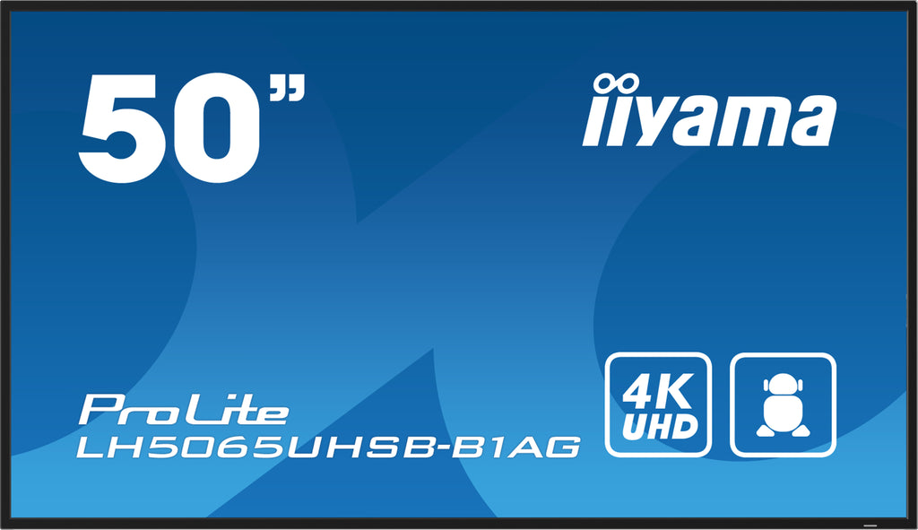 iiyama LH5065UHSB-B1AG pantalla de señalización Pantalla plana para señalización digital 125,7 cm (49.5") LCD Wifi 800 cd / m² 4K Ultra HD Negro Procesador incorporado Android 11 24/7 (3)
