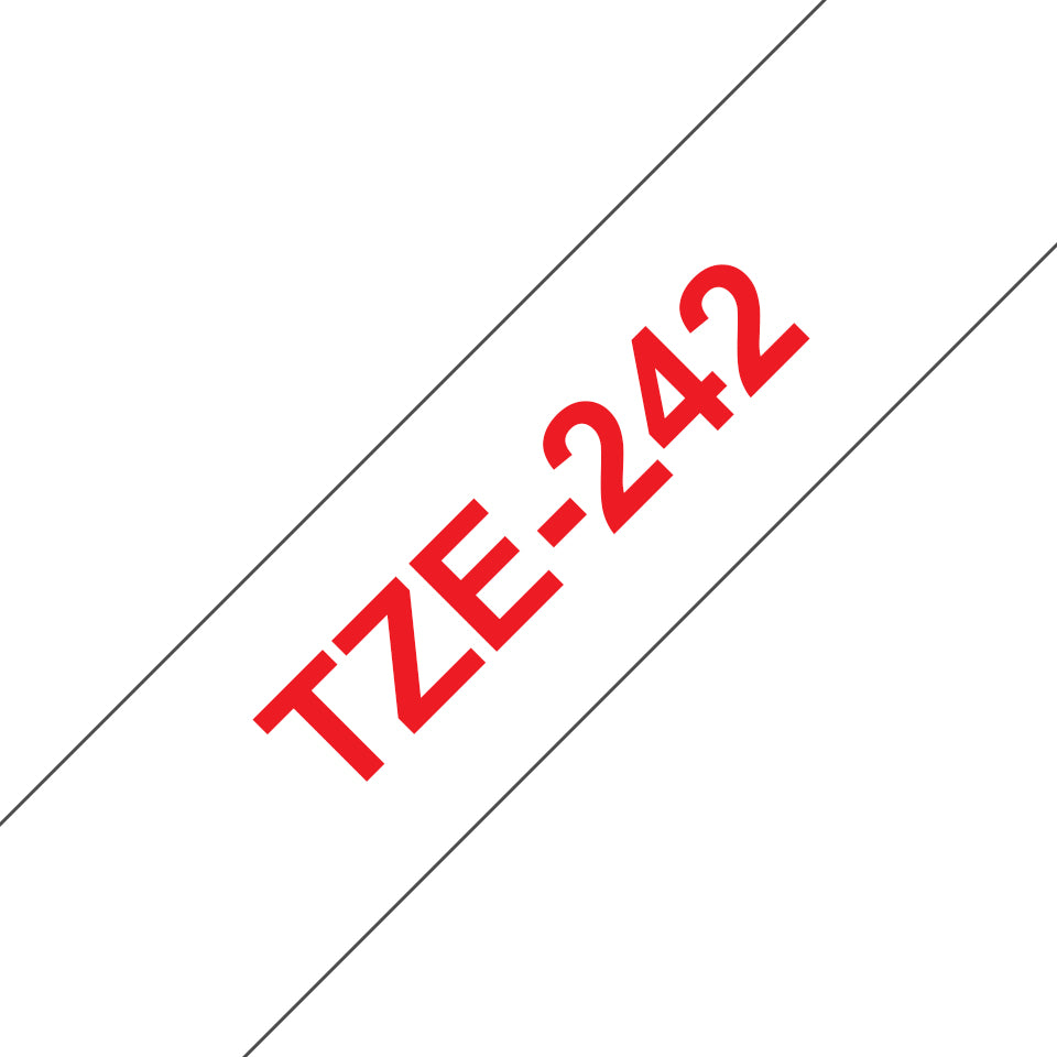 Brother TZE-242 cinta para impresora de etiquetas Rojo sobre blanco (2)