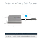 StarTech.com USBC2HD4 Adaptador gráfico USB 1920 x 1080 Pixeles Gris