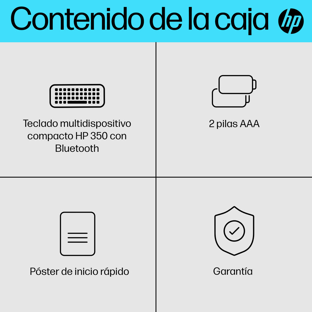 HP 350 BLK Compact Multi-Device Keyboard teclado Hogar Negro (5)