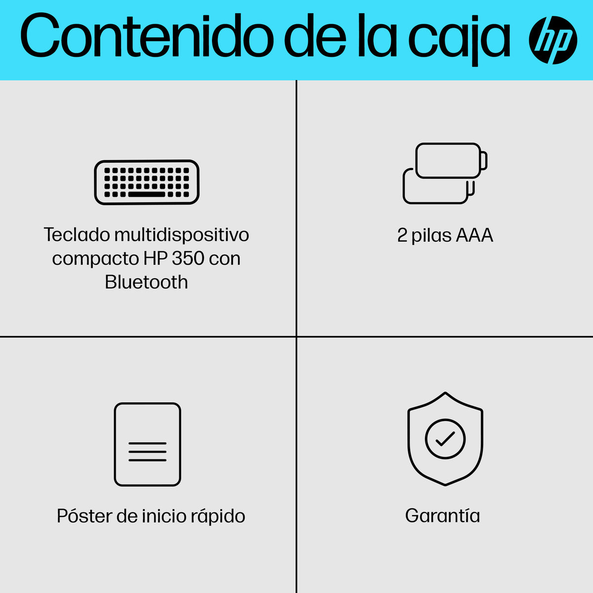 HP 350 BLK Compact Multi-Device Keyboard teclado Hogar Negro (5)