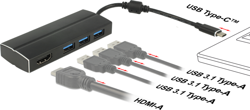 DeLOCK 63931 base conexión/replicador puertos portátil USB 3.2 Gen 1 (3)