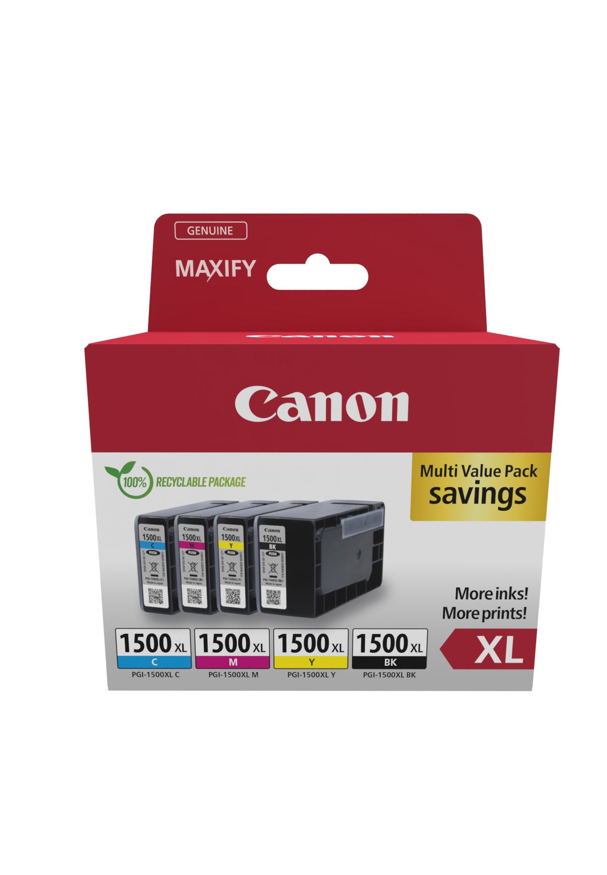 Canon 9182B010 cartucho de tinta 4 pieza(s) Original Alto rendimiento (XL) Negro, Cian, Magenta, Amarillo (2)
