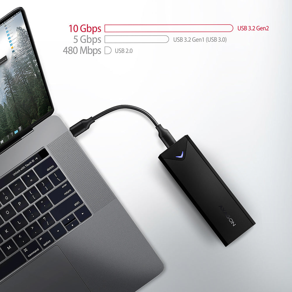 Axagon EEM2-UB2 caja para disco duro externo Caja externa para unidad de estado sólido (SSD) Negro M.2 (7)