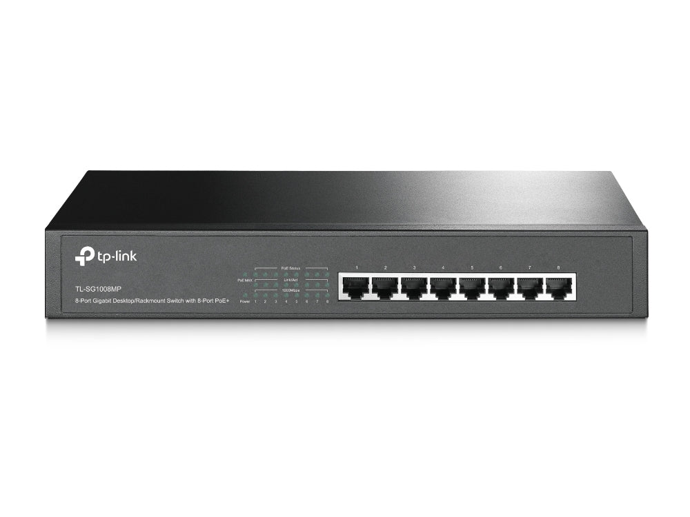 TP-Link TL-SG1008MP switch No administrado Gigabit Ethernet (10/100/1000) Energía sobre Ethernet (PoE) Negro (2)
