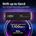 Crucial CT4000P310SSD5 P310 4 To PCIe Gen4 NVMe 2280 M.2 SSD avec dissipateur thermique (2)