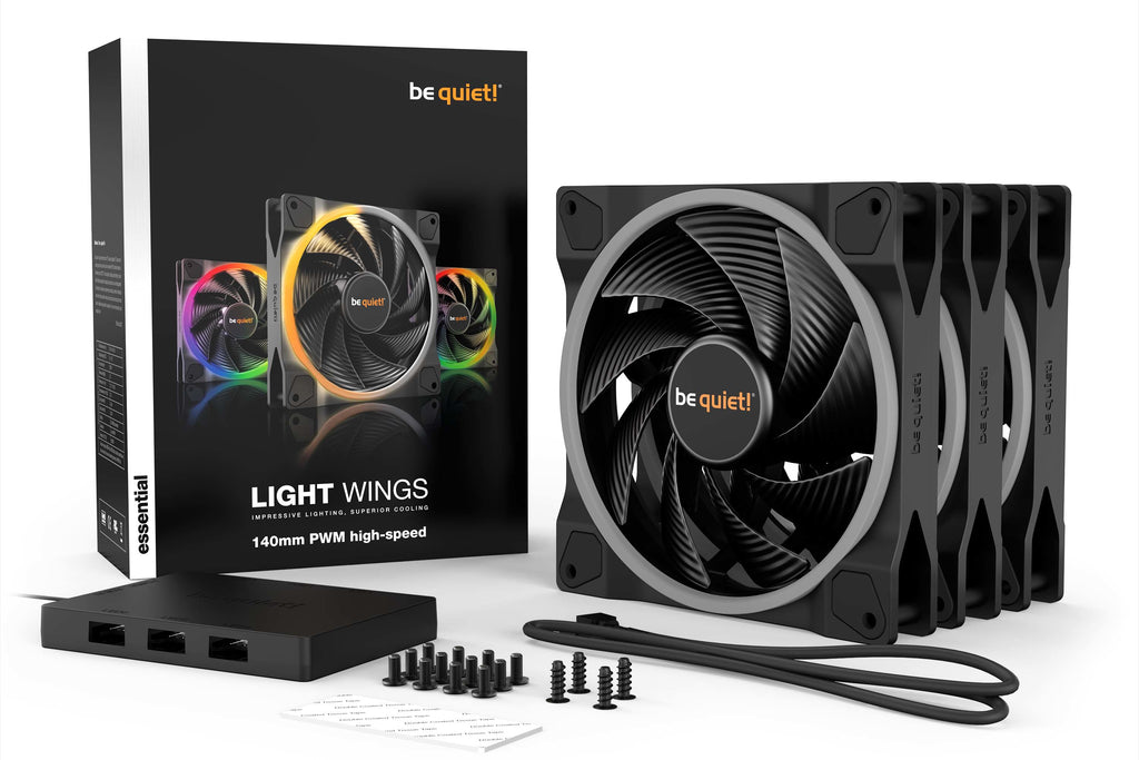 be quiet! Light Wings | 140mm PWM Triple Pack high-speed Carcasa del ordenador Ventilador 14 cm Negro 3 pieza(s) (6)