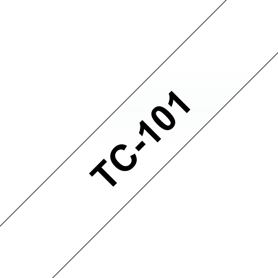Brother TC-101 cinta para impresora de etiquetas Negro sobre transparente (2)